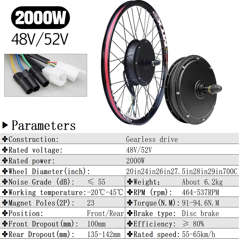 72V 5000W E-Bike Conversion Ki - đánh giá và giá 72V 5000W Hub Motor Kit