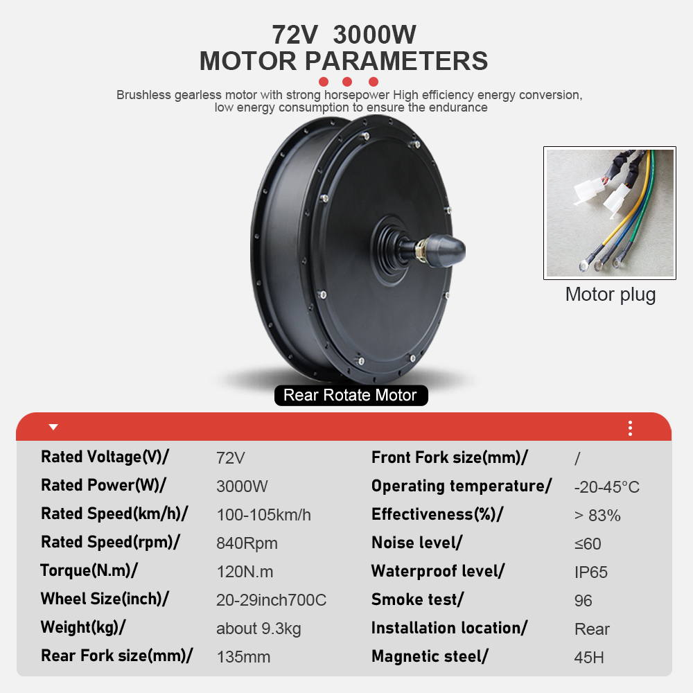 Electric Bike Motor 72V 3000W  - đánh giá và giá Ebike Conversion Kit 72V 3000W